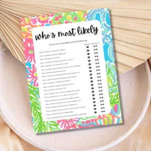 Lilly P Inspired Bridal Shower Games Bundle | Printable Bridal Games for Bridal Shower Games  | Easy to Print at Home Bridal Shower Games