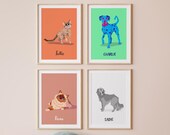 Stylized Pet Portrait From Photo, Personalized Digital Pet Print, Unique Custom Pet Print, Drawing, Art, Pet Illustration, Cute Pet Gift
