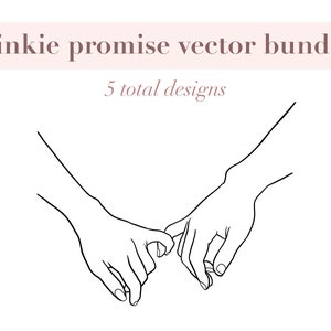 Pacchetto Pinkie Promise Vector, file laser, file Cricut, amore in formato SVG, San Valentino in formato SVG, pacchetto San Valentino