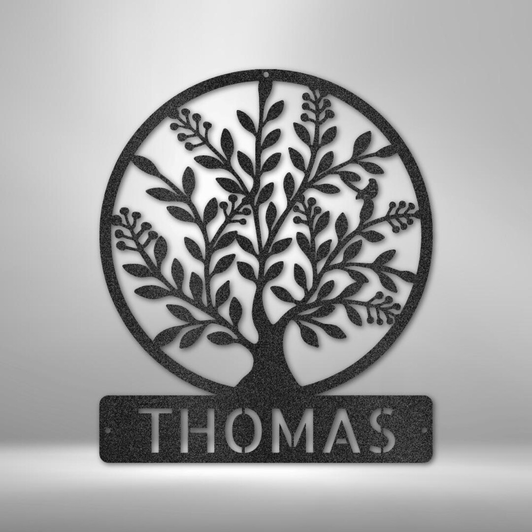 Personalized Family Tree Metal Sign | Powder-coated Steel Wall Art - Etsy