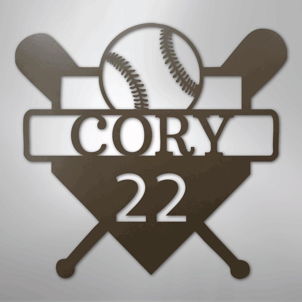 Custom Baseball Monogram - Metal Sign - Etsy