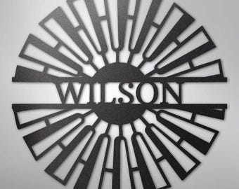 Fancy Windmill Monogram - Steel Sign