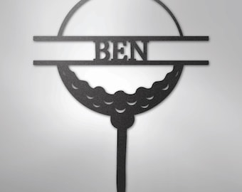 Personalized Golf Ball Metal Yard Stake: Custom Golf Decor