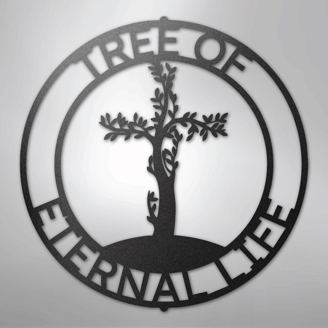 Personalized Cross Tree Metal Sign - Monogram Wall Art - Etsy
