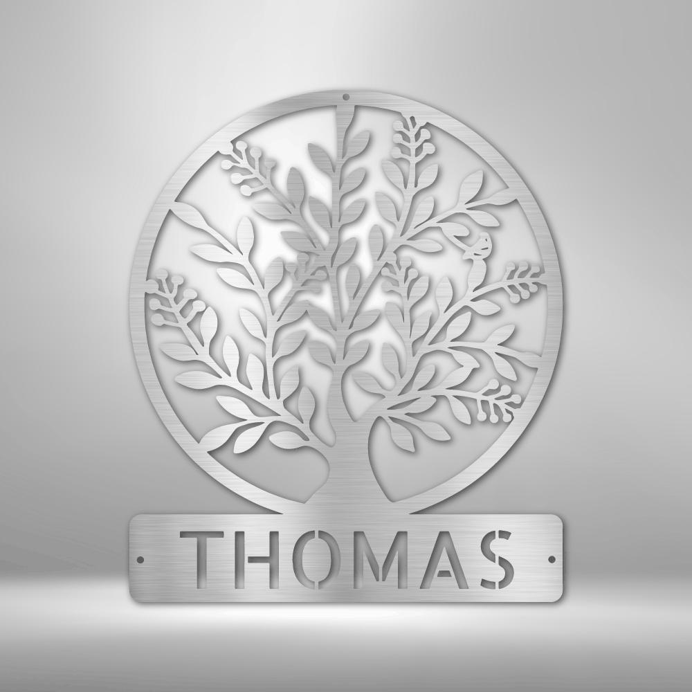 Personalized Family Tree Metal Sign | Powder-coated Steel Wall Art - Etsy