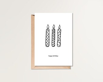 Alles Gute zum Geburtstag Karte | Geburtstagskarte zum Ausdrucken | HBD Karte | Schlichte Geburtstagskarte | Schwarz Weiß Geburtstagskarte | Minimalistischer Geburtstag