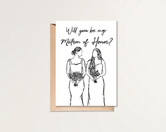 Will You Be My Matron of Honor | Matron of Honor Proposal Card | Modern Proposal Card | Printable MOH Card | MOH Proposal Card | Simple MOH