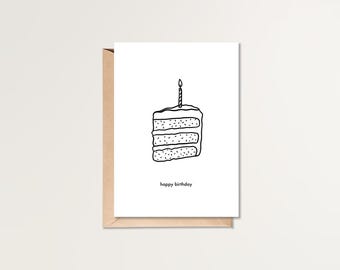 Alles Gute zum Geburtstag Karte | Geburtstagskarte zum Ausdrucken | HBD Karte | Schlichte Geburtstagskarte | Schwarz Weiß Geburtstagskarte | Minimalistischer Geburtstag
