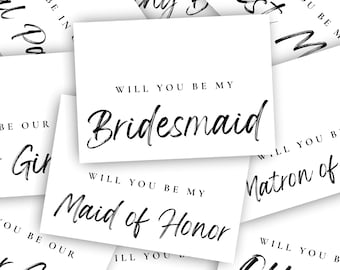 Brautjungfer Vorschlag Karten | Willst du meine Brautjungfer sein | Willst du mein Trauzeuge sein | Brautparty Vorschlag | 10 Karten-Set | Digitaler Download