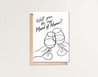 Will You Be My Maid of Honor | Maid of Honor Proposal Card | Modern Proposal Card | Printable MOH Card | Simple Proposal Card | MOH Proposal