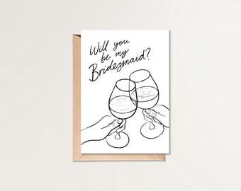 Will You Be My Bridesmaid | Bridesmaid Proposal Card | Modern Bridesmaid Card | Printable Bridesmaid Card | Simple Proposal Card