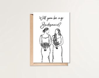 Will You Be My Bridesmaid | Bridesmaid Proposal Card | Modern Bridesmaid Card | Printable Bridesmaid Card | Simple Proposal Card