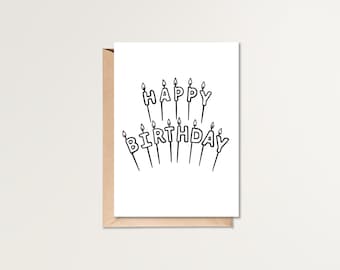 Alles Gute zum Geburtstag Karte | Geburtstagskarte zum Ausdrucken | HBD Karte | Schlichte Geburtstagskarte | Schwarz Weiß Geburtstagskarte | Minimalistischer Geburtstag