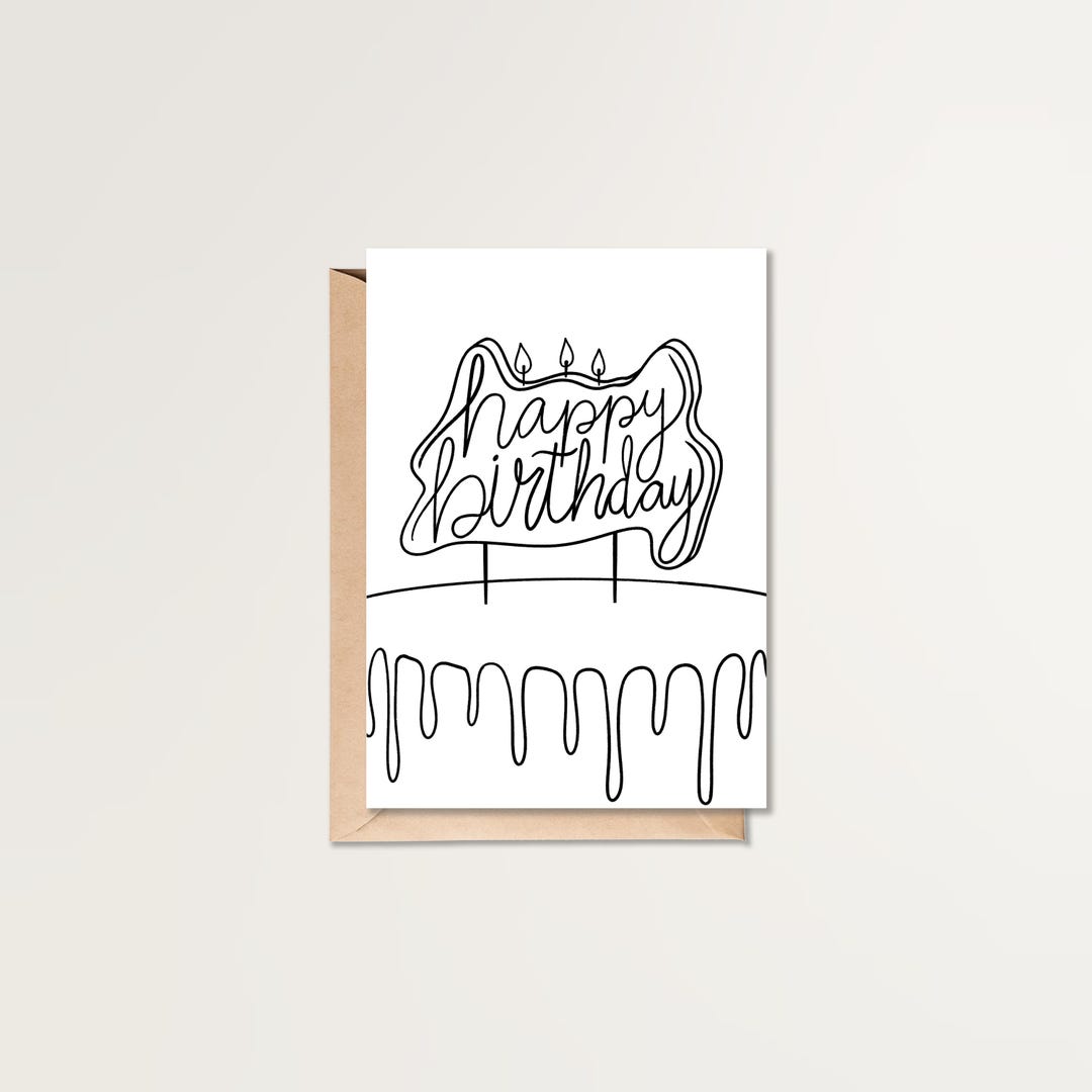 Happy Birthday Card | Printable Birthday Card | HBD Card | Simple ...