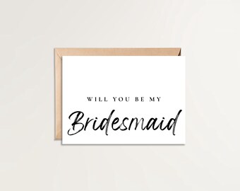 Willst du meine Brautjungfer sein | Brautjungfer Vorschlag Karte | Moderne Brautjungfer Karte | Brautjungfer Karte zum Ausdrucken | Schlichte Karte für den Vorschlag