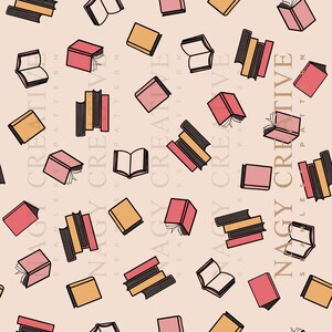 School Seamless Repeating Pattern Pink Books Book Pattern - Etsy