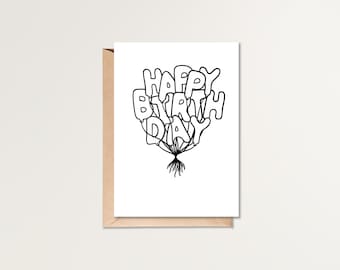 Alles Gute zum Geburtstag Karte | Geburtstagskarte zum Ausdrucken | HBD Karte | Schlichte Geburtstagskarte | Schwarz Weiß Geburtstagskarte | Minimalistischer Geburtstag