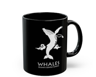 Whale Mug, Marine Life Sea Animals, Marine Biology Ocean Lover Gifts, Coastal And Nautical 11oz Ceramic Coffee Cup : Humpback Whale