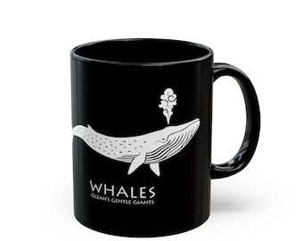 Whale Mug, Marine Life Sea Animals, Marine Biology Ocean Lover Gifts, Coastal And Nautical 11oz Ceramic Coffee Cup : Blue Whale