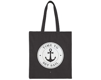 Nautical Anchor Tote, Vintage Style Maritime Gift For Captain & Sailor, Boat Ship Sailing Boating, Cool Ship Men Gifts, Canvas Tote Bag