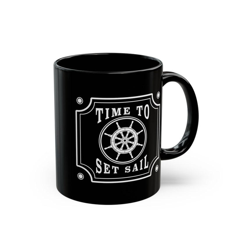 Nautical Ship Wheel Mug, Vintage Style Maritime Gift for Captain