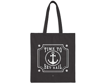 Nautical Anchor Tote, Vintage Style Maritime Gift For Captain & Sailor, Boat Ship Sailing Boating, Cool Ship Men Gifts, Canvas Tote Bag