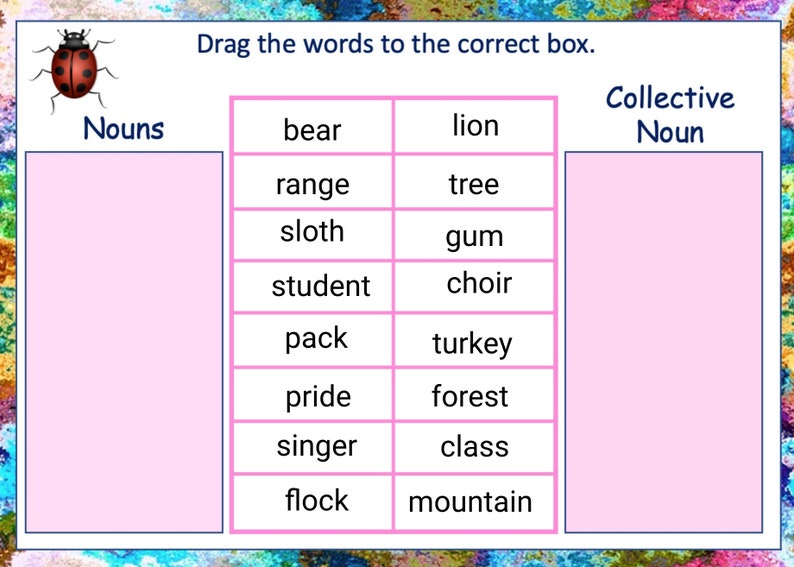 Noun, Verb Drag and Drop Sort Boom Cards Etsy