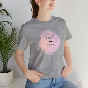 Faith over Fear tee, religious tshirt, faith, God, God is good, Unisex Jersey Short Sleeve Tee
