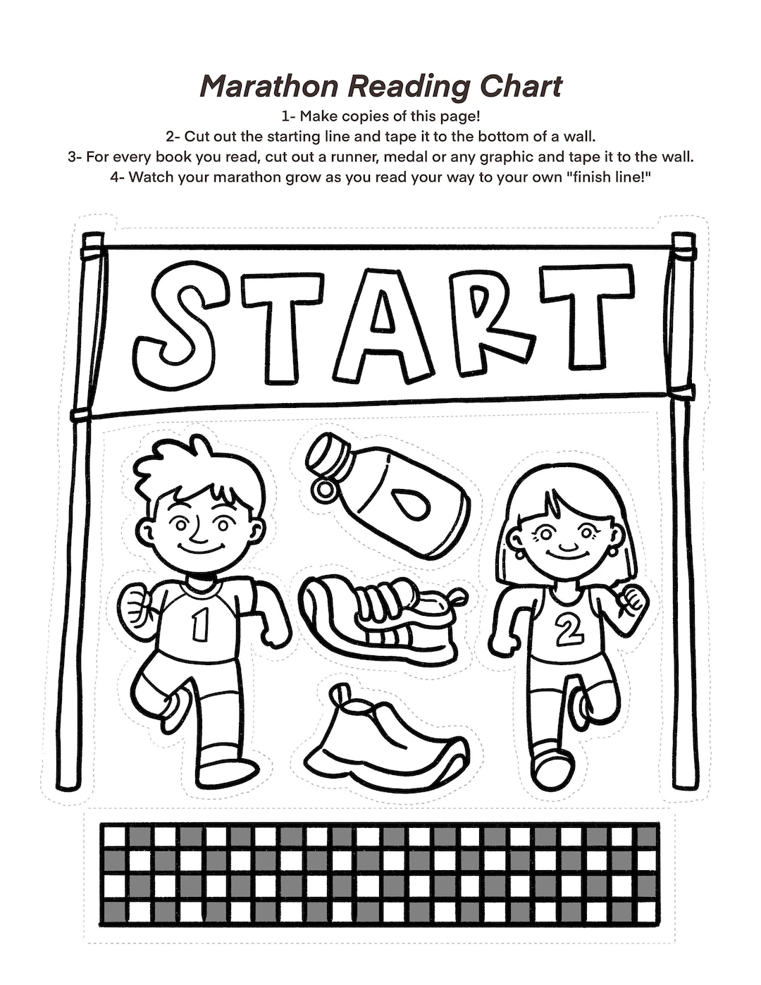 Marathon Reading Chart Etsy