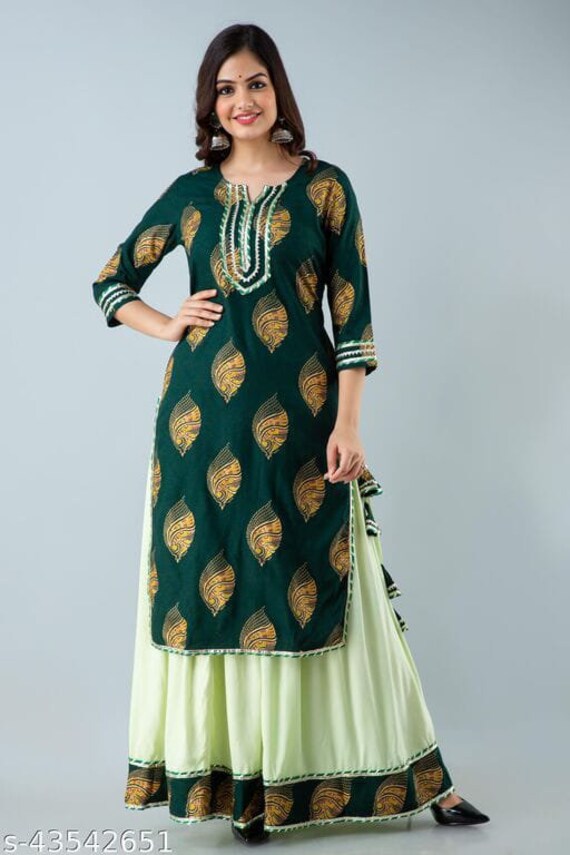 M to 6XL Size Rayon Embroidery Gown , for Women, Plus Size Kurta