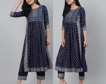 M to 7xl Plus Size Naira Cut Rayon kurti With palazzo set, large size  kurti,Plus size clothing, Wedding Plus Size Indianwear, festive dress