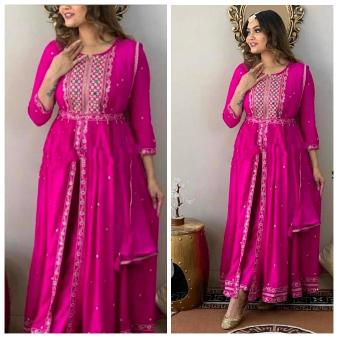 S to 7XL Plus Size Rayon Kurta & Pant Dupatta Set Womenplus Etsy