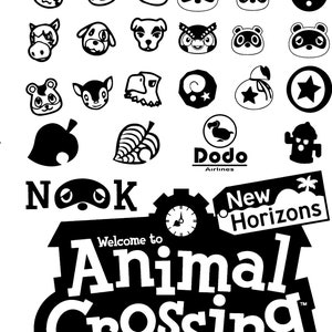Animal Crossing SVG Bundle, Bundle, Cricut geschnitten Datei, Instant Download, svg, Png, Eps, Jpg, Party Thema