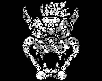 Bowser Super Mario Bros Outline SVG: Cricut Digital File