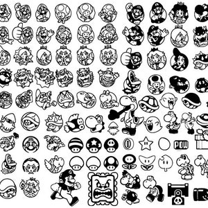 Super Mario Bros SVG-bundel, svg-bundel, Cricut-bestand, direct downloaden, svg, png, jpg, feestthema