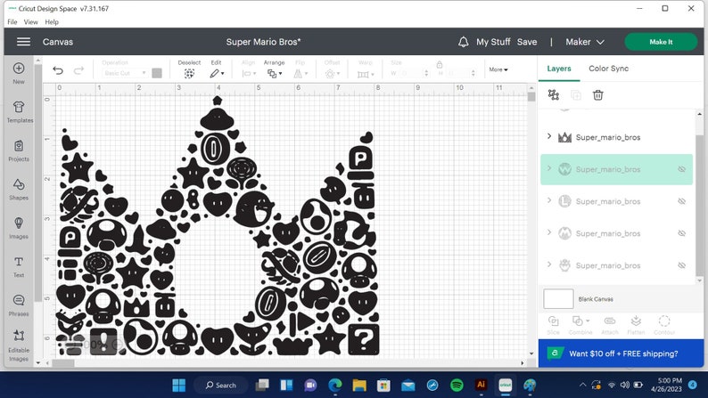 Super Mario SVG-klippfiler: Mario Bros Cricut & Silhouette (digital nedladdning) bild 5