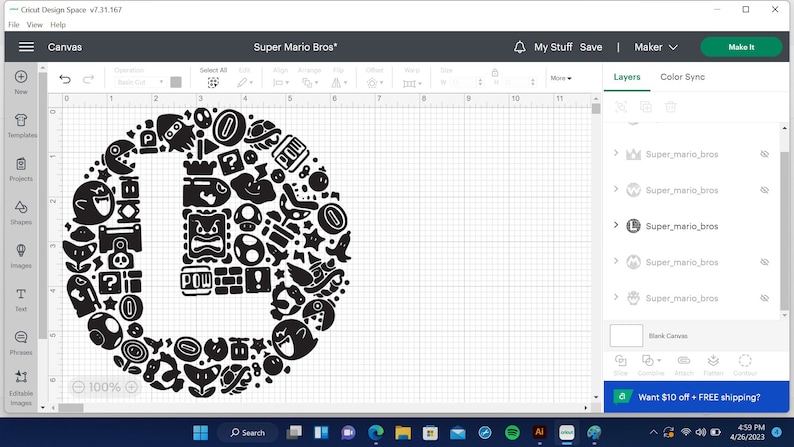 Super Mario SVG-klippfiler: Mario Bros Cricut & Silhouette (digital nedladdning) bild 4