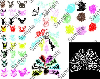 Bundle Eeveelution layered Svg, Png, Jpg, Pdf, Eps, Digital Download, Design, Clipart, Cricut, Silhouette, Instant Download