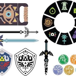 Tears of the Kingdom SVG Bundle: Zelda Master Sword, Shield, Abilities (Digital Download)
