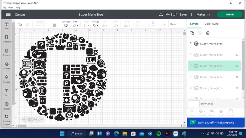 Super Mario SVG-klippfiler: Mario Bros Cricut & Silhouette (digital nedladdning) bild 9