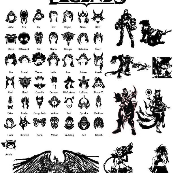 League_of_Legends Cricut Files -League of Legends silhouette Svg, Pdf, Png, Jpg, Eps - Cricut, cameo, etc. compatible.