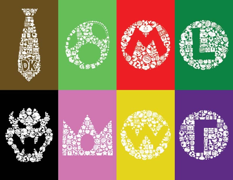 Super Mario SVG-klippfiler: Mario Bros Cricut & Silhouette (digital nedladdning) bild 1