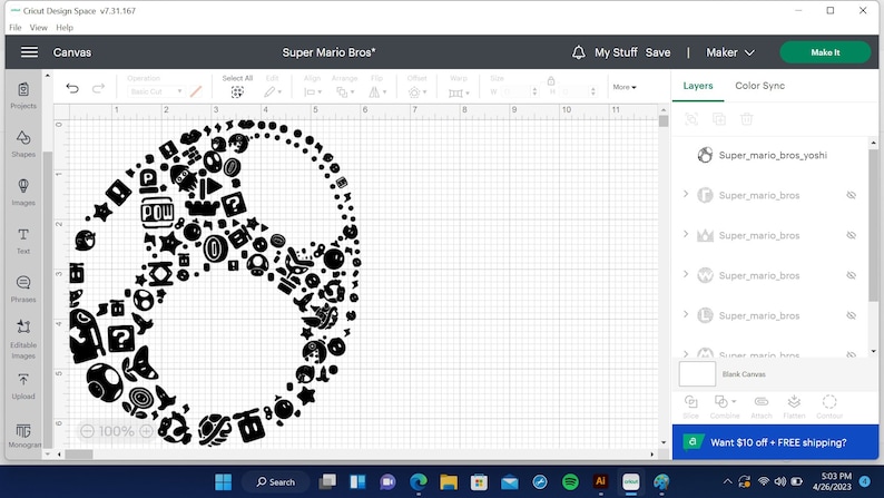 Super Mario SVG-klippfiler: Mario Bros Cricut & Silhouette (digital nedladdning) bild 10