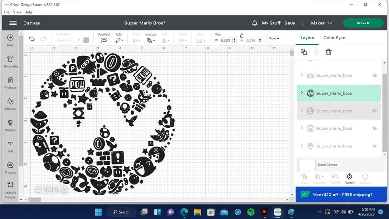 Super Mario SVG-klippfiler: Mario Bros Cricut & Silhouette (digital nedladdning) bild 8