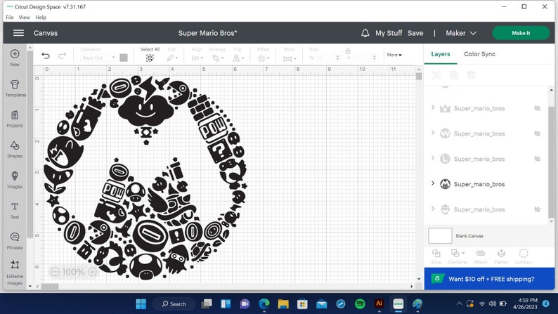 Super Mario SVG-klippfiler: Mario Bros Cricut & Silhouette (digital nedladdning) bild 3
