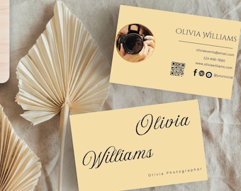Visitenkarten Template: Professionelles Design mit QR Code (Digitaler Download)