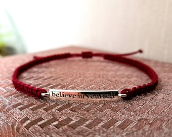 Believe in yourself bracelet (multicolor)/minimalist jewelry handmade/friendship bracelet lucky charm