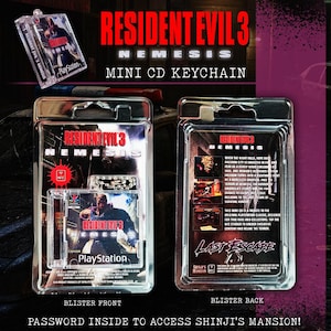Peut inclure: Un porte-clés mini CD Resident Evil 3: Nemesis dans un blister transparent. Le devant affiche le logo du jeu et la marque PlayStation. Le dos présente les détails du jeu et le texte "Last Escape".