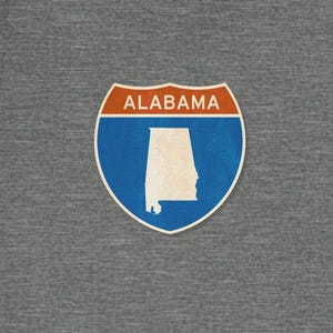 Alabama Retro, Vintage T-Shirt 2 - maglietta classica uomo, uomo, maglietta roll tide segnaletica stradale segnale interstatale college nuovo stato base cavallo fine settimana