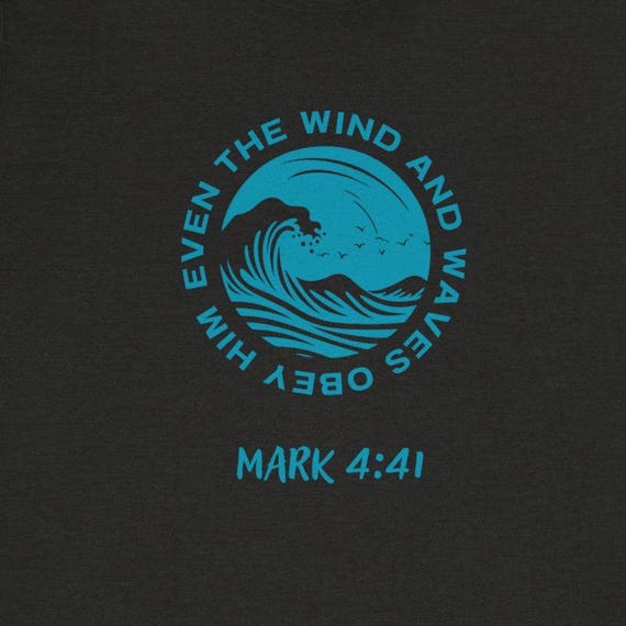 Mark 4:41 Scripture Wind and Waves - Unisex Jersey Short Sleeve Tee - Men, Church, Bible, Jesus, Youth, Pastor, Believer, Christ, Christian